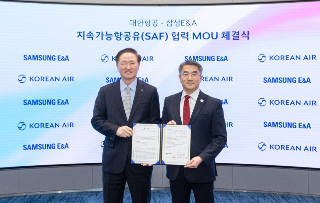 Korean Air and Samsung sign MoU for SAF development